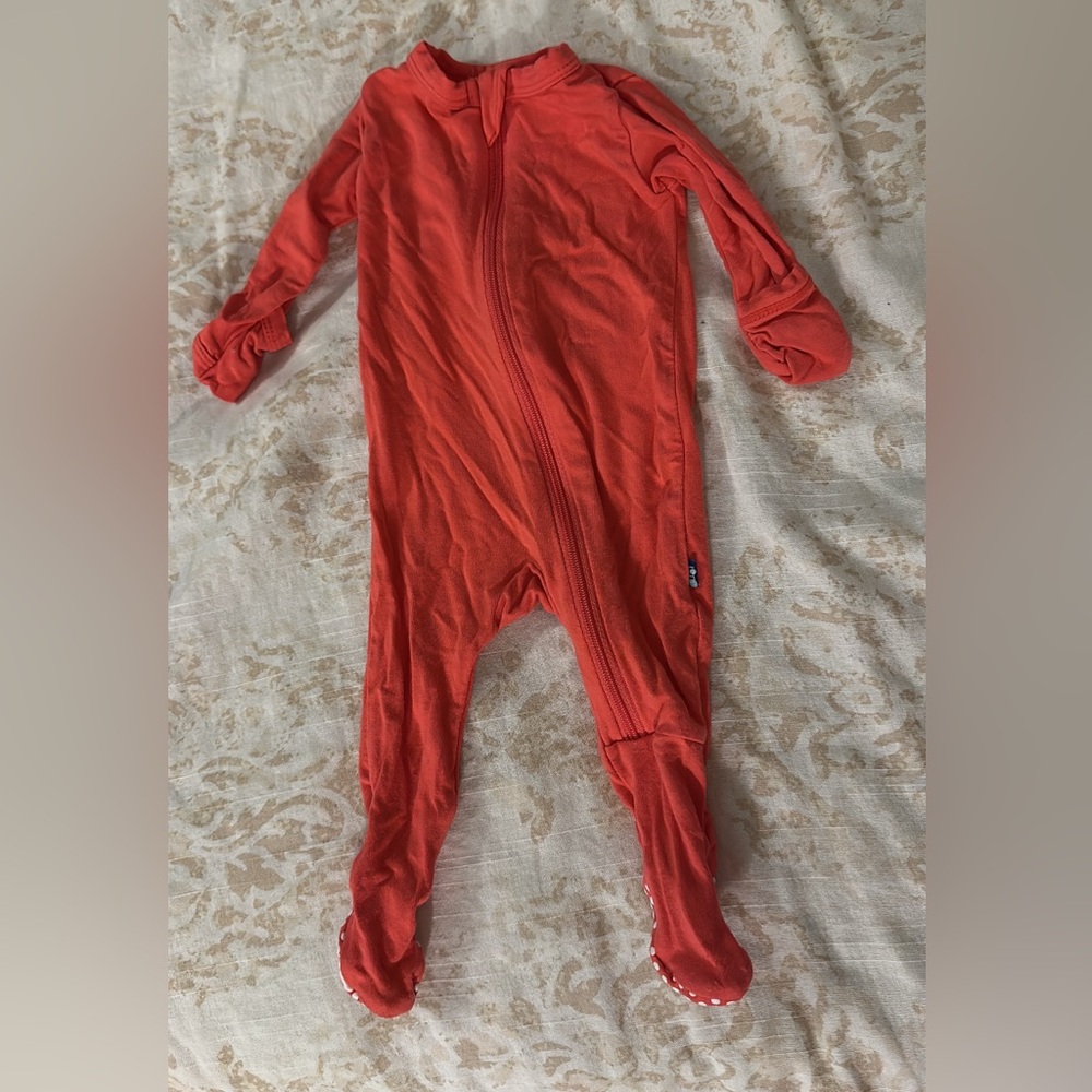 Kickee Pants Vibrant Coral Kids Footie